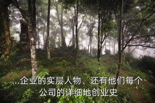 ...企業(yè)的實層人物、還有他們每個 公司的詳細地創(chuàng)業(yè)史