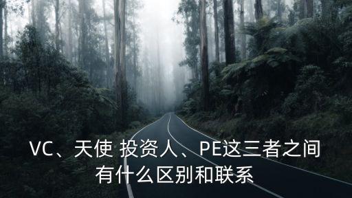 VC、天使 投資人、PE這三者之間有什么區(qū)別和聯(lián)系