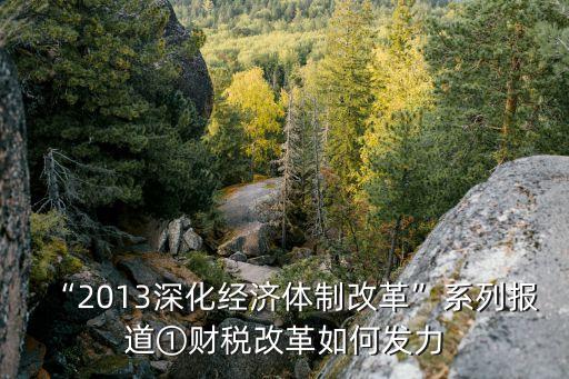 “2013深化經(jīng)濟(jì)體制改革”系列報道①財稅改革如何發(fā)力