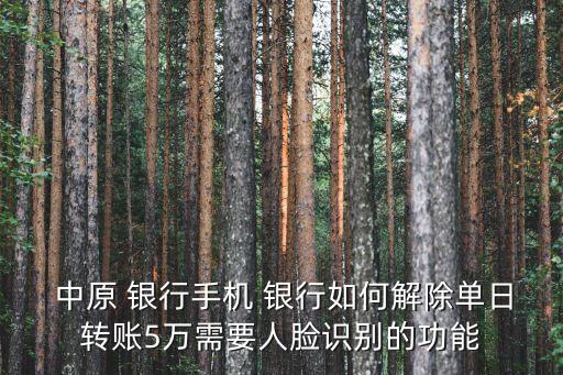  中原 銀行手機 銀行如何解除單日轉(zhuǎn)賬5萬需要人臉識別的功能
