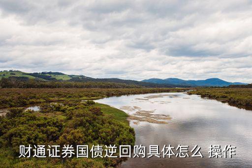  財(cái)通證券國(guó)債逆回購(gòu)具體怎么 操作