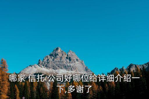 購買那個公司的信托風(fēng)險較大