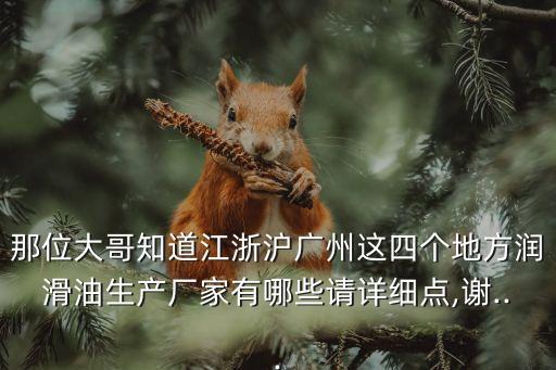 那位大哥知道江浙滬廣州這四個地方潤滑油生產(chǎn)廠家有哪些請詳細(xì)點,謝...