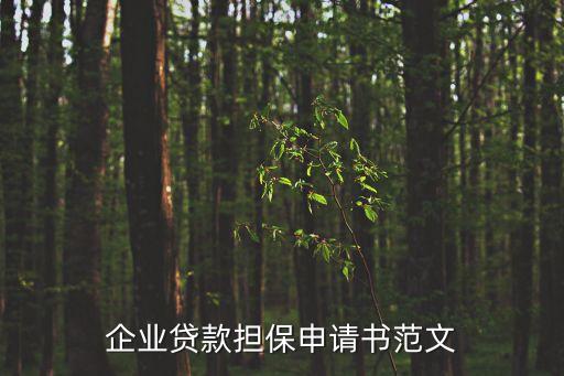企業(yè)貸款擔(dān)保申請(qǐng)書(shū)范文