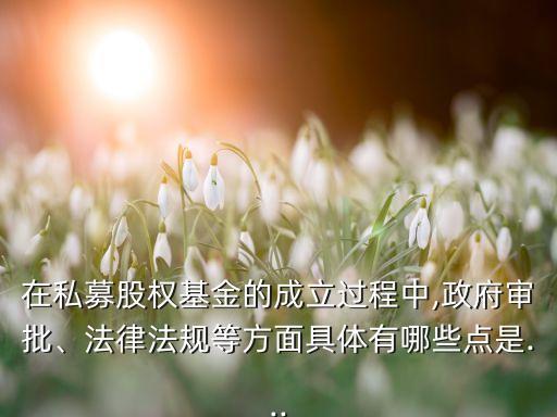 在私募股權(quán)基金的成立過程中,政府審批、法律法規(guī)等方面具體有哪些點是...