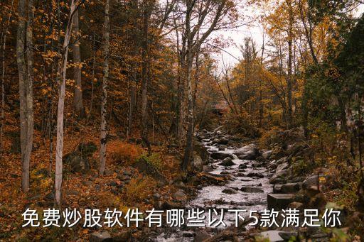 免費(fèi)炒股軟件有哪些以下5款滿(mǎn)足你
