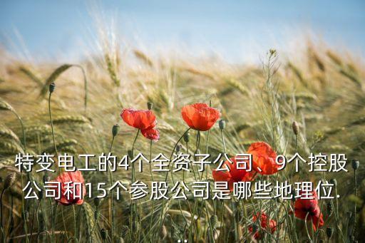 特變電工的4個全資子公司、9個控股公司和15個參股公司是哪些地理位...