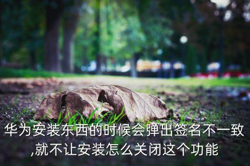 華為安裝東西的時(shí)候會彈出簽名不一致,就不讓安裝怎么關(guān)閉這個(gè)功能