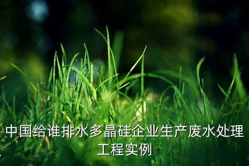 中國給誰排水多晶硅企業(yè)生產廢水處理工程實例