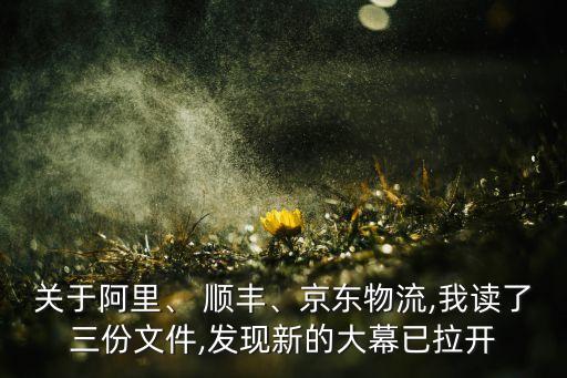 關(guān)于阿里、 順豐、京東物流,我讀了三份文件,發(fā)現(xiàn)新的大幕已拉開