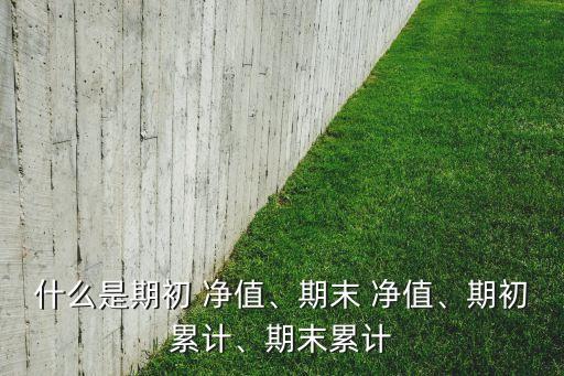 什么是期初 凈值、期末 凈值、期初累計、期末累計