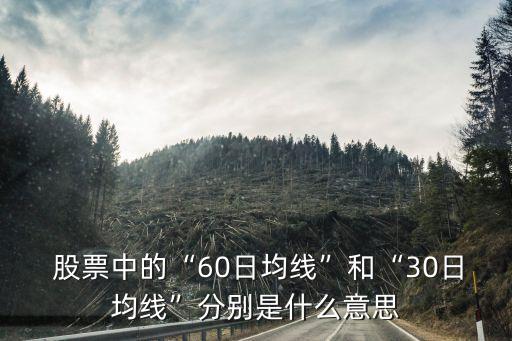  股票中的“60日均線(xiàn)”和“30日均線(xiàn)”分別是什么意思