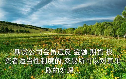  期貨公司會(huì)員違反 金融 期貨 投資者適當(dāng)性制度的,交易所可以對其采取的處理...
