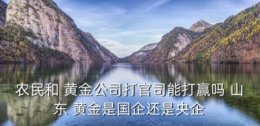 農民和 黃金公司打官司能打贏嗎 山東 黃金是國企還是央企