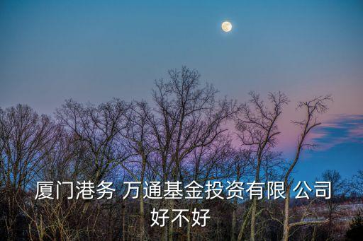  廈門港務 萬通基金投資有限 公司好不好