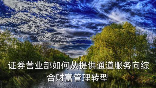  證券營(yíng)業(yè)部如何從提供通道服務(wù)向綜合財(cái)富管理轉(zhuǎn)型
