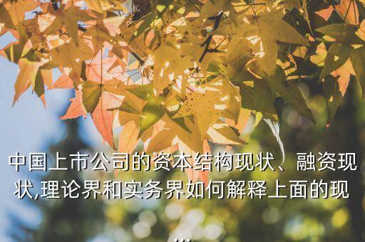 中國(guó)上市公司的資本結(jié)構(gòu)現(xiàn)狀、融資現(xiàn)狀,理論界和實(shí)務(wù)界如何解釋上面的現(xiàn)...