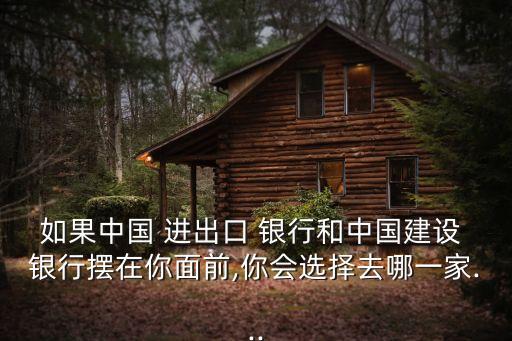 如果中國 進(jìn)出口 銀行和中國建設(shè) 銀行擺在你面前,你會選擇去哪一家...