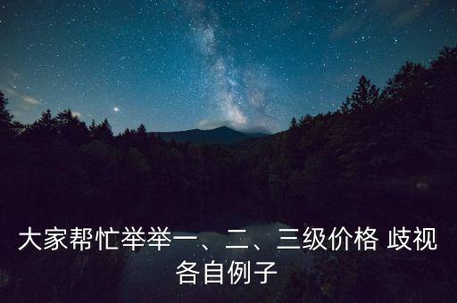 大家?guī)兔εe舉一、二、三級價格 歧視各自例子