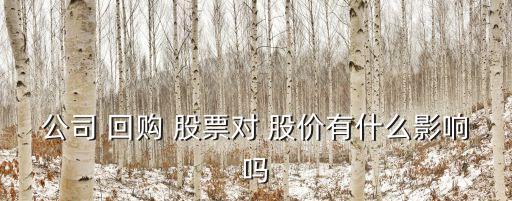 公司 回購 股票對 股價(jià)有什么影響嗎