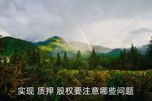 實(shí)現(xiàn) 質(zhì)押 股權(quán)要注意哪些問(wèn)題