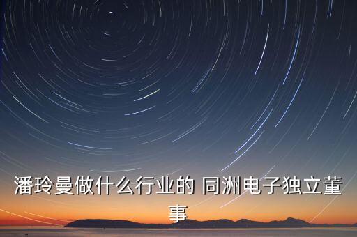 潘玲曼做什么行業(yè)的 同洲電子獨立董事