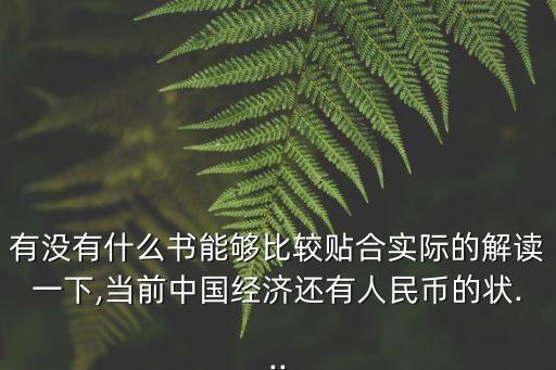 有沒有什么書能夠比較貼合實(shí)際的解讀一下,當(dāng)前中國經(jīng)濟(jì)還有人民幣的狀...