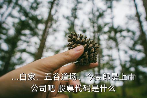 ...白家、五谷道場、今麥郎是上市公司吧 股票代碼是什么