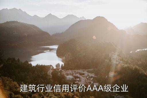  建筑行業(yè)信用評價(jià)AAA級企業(yè)