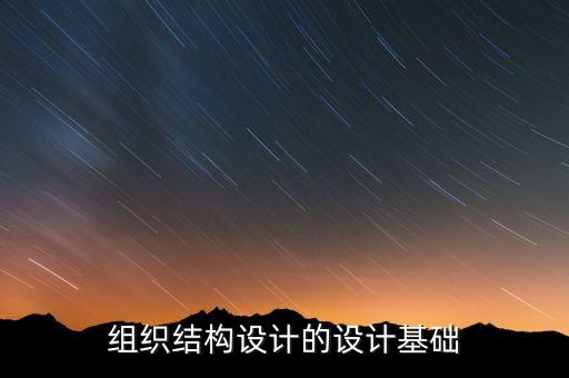 組織結(jié)構(gòu)設計的設計基礎