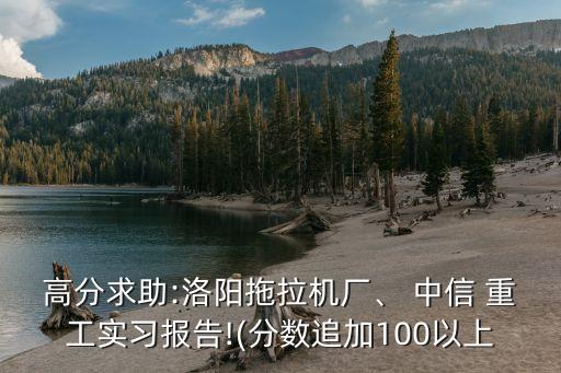 高分求助:洛陽拖拉機廠、 中信 重工實習報告!(分數(shù)追加100以上