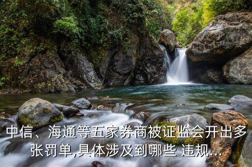 中信、海通等五家券商被證監(jiān)會(huì)開(kāi)出多張罰單,具體涉及到哪些 違規(guī)...
