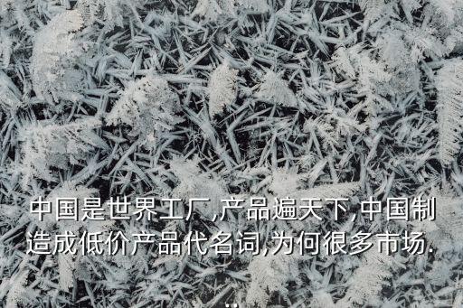 中國是世界工廠,產(chǎn)品遍天下,中國制造成低價(jià)產(chǎn)品代名詞,為何很多市場...