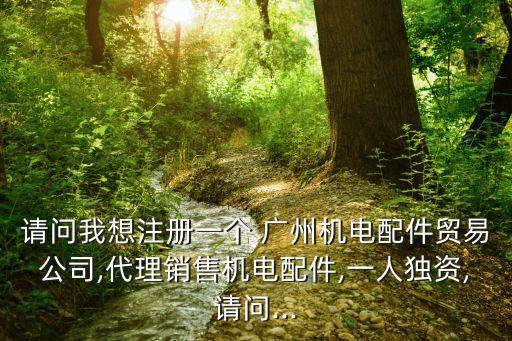 請(qǐng)問(wèn)我想注冊(cè)一個(gè) 廣州機(jī)電配件貿(mào)易公司,代理銷(xiāo)售機(jī)電配件,一人獨(dú)資,請(qǐng)問(wèn)...
