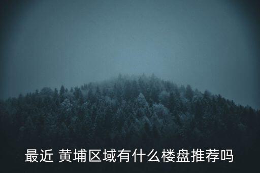 最近 黃埔區(qū)域有什么樓盤(pán)推薦嗎