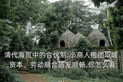 清代海貿(mào)中的合伙制:小商人抱團取暖,資本、勞動融合越發(fā)順暢,你怎么看...