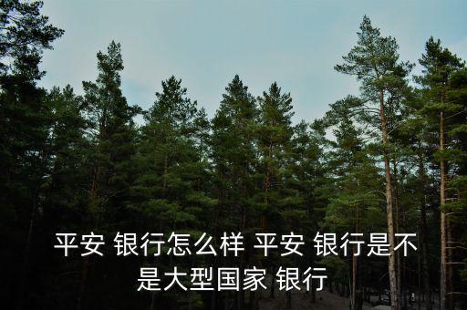  平安 銀行怎么樣 平安 銀行是不是大型國家 銀行