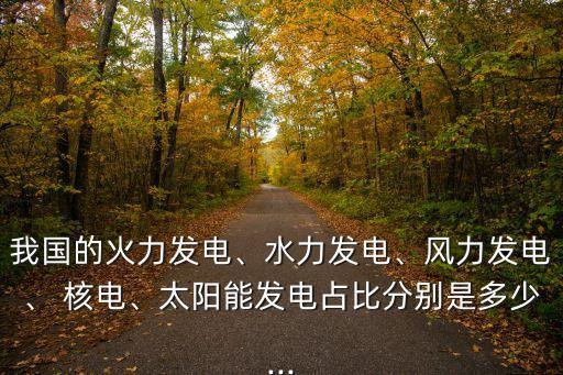 我國的火力發(fā)電、水力發(fā)電、風(fēng)力發(fā)電、 核電、太陽能發(fā)電占比分別是多少...