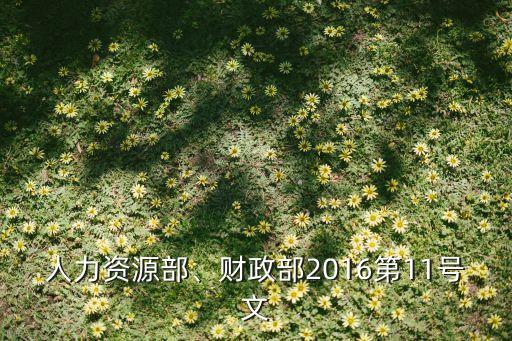 人力資源部、財政部2016第11號文
