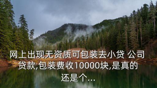 網(wǎng)上出現(xiàn)無資質(zhì)可包裝去小貸 公司 貸款,包裝費(fèi)收10000塊,是真的還是個...