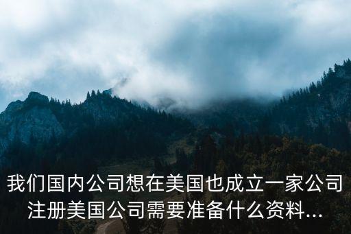 我們國內(nèi)公司想在美國也成立一家公司注冊美國公司需要準備什么資料...