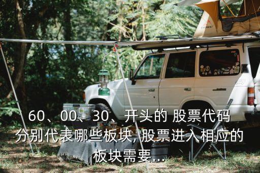 60、00、30、開頭的 股票代碼分別代表哪些板塊, 股票進(jìn)入相應(yīng)的板塊需要...