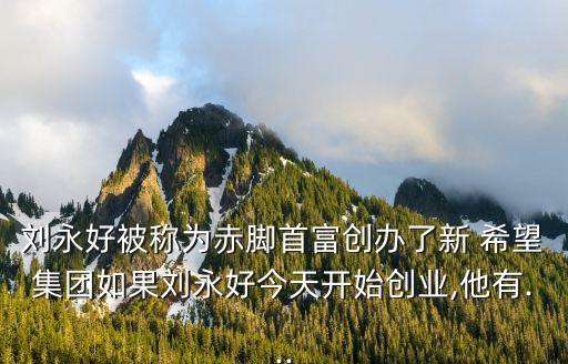 劉永好被稱為赤腳首富創(chuàng)辦了新 希望集團(tuán)如果劉永好今天開(kāi)始創(chuàng)業(yè),他有...