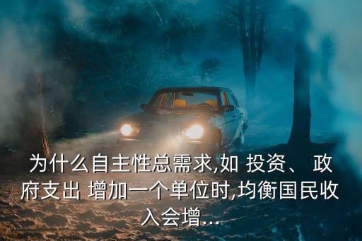 為什么自主性總需求,如 投資、 政府支出 增加一個(gè)單位時(shí),均衡國民收入會(huì)增...