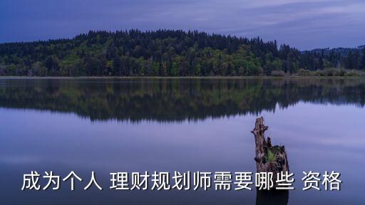 成為個人 理財(cái)規(guī)劃師需要哪些 資格
