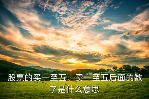  股票的買一至五、賣一至五后面的數(shù)字是什么意思
