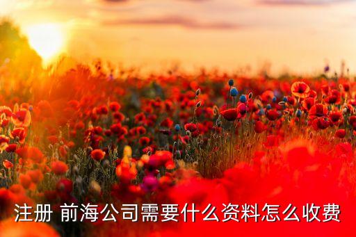 注冊 前海公司需要什么資料怎么收費(fèi)