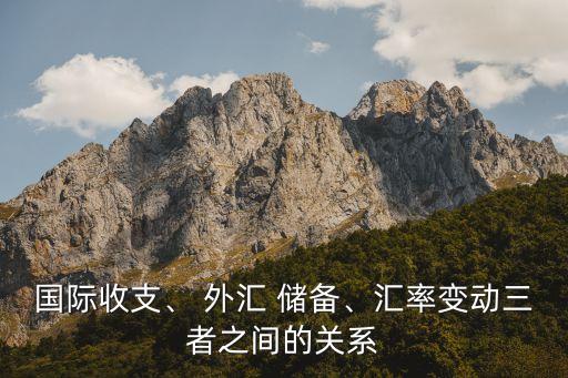 國際收支、 外匯 儲備、匯率變動三者之間的關(guān)系