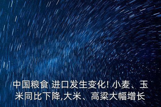 中國糧食 進口發(fā)生變化! 小麥、玉米同比下降,大米、高粱大幅增長
