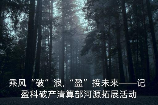 乘風“破”浪,“盈”接未來——記 盈科破產(chǎn)清算部河源拓展活動